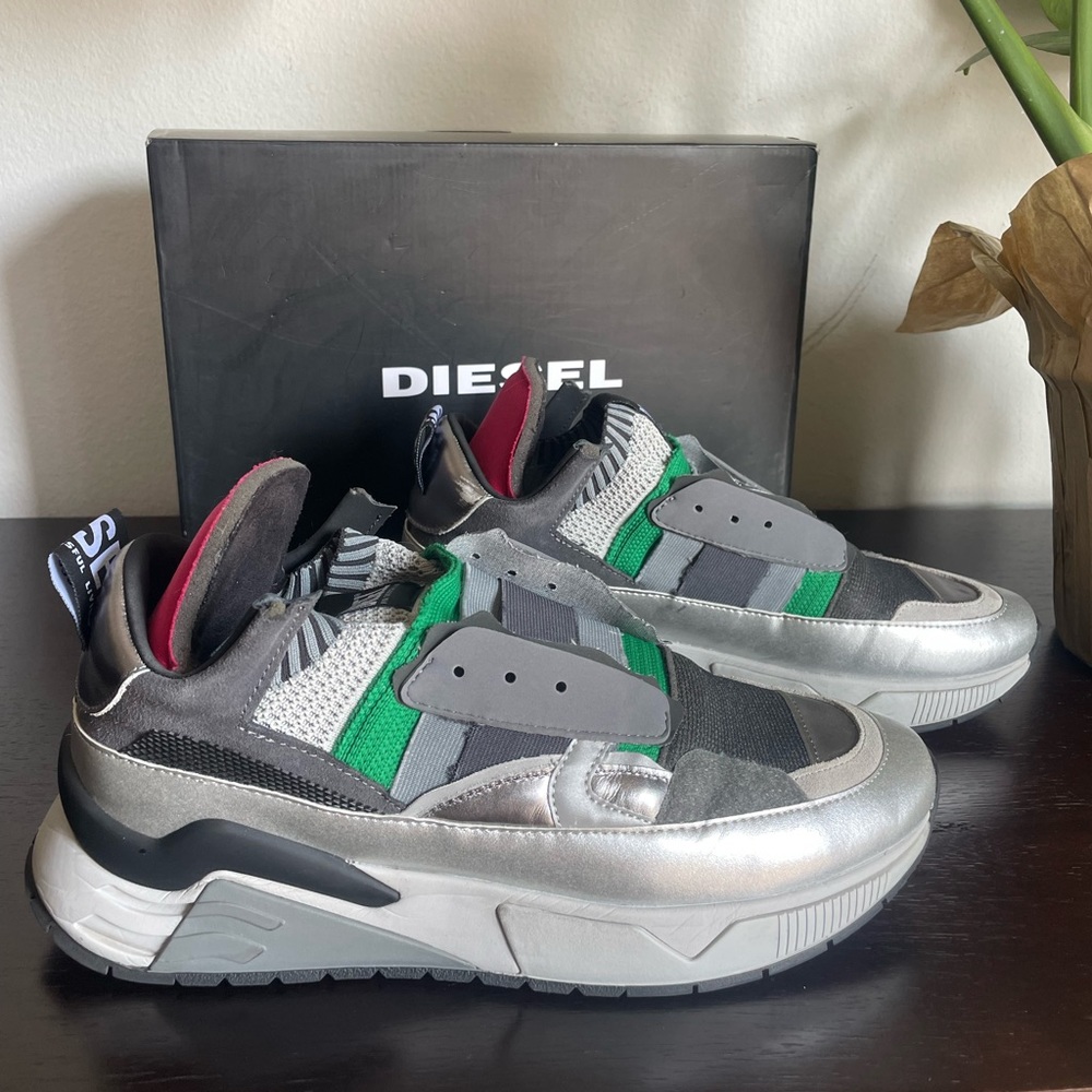 Diesel S Brentha Men Dec Sneakers, Size 44 (US 11), Iron Gate